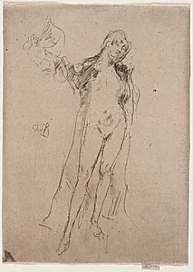 The Fan (Model No. 3) by James McNeill Whistler (American, 1834–1903)