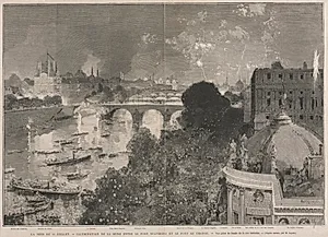 The Festival of 14 July, Illumination of the Place of the Republic (after H. Scott) by Auguste Louis Lepère (French, 1849–1918)