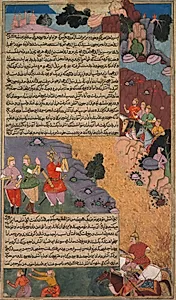 The First Adventure of the White Horse, Page from the Khan Khanan's Razm Nama (Book of Wars) by Unknown Artist