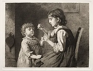 The First Needlework by Seymour Joseph Guy (American, 1824–1910)