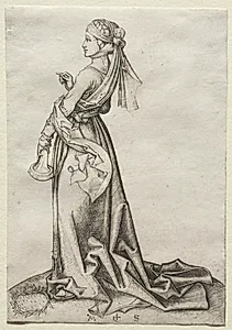 The First of the Foolish Virgins by Martin Schongauer (German, c. 1450–1491)