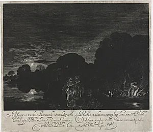 The Flight into Egypt (Night) by Hendrik Goudt (Dutch, 1585–1630)