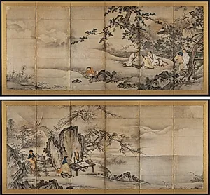 The Four Accomplishments by Kano Shōei (Japanese, 1519–1592)