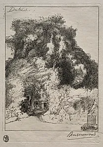 The Garden of the Inn at Dulwich by Félix Bracquemond (French, 1833–1914)