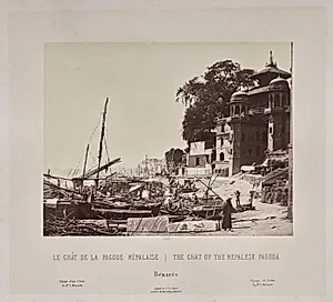 The Ghat of the Nepalese Pagoda, Bénarès by Louis-Théophile Marie Rousselet (French, 1845–1929)