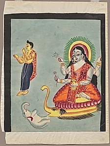 The Goddess Ganga, from a Kalighat album by Unknown Artist