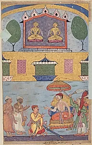 The goldsmith and the carpenter inform the king of a dream in which the golden images plan to desert the city for lack of worshippers, from a Tuti-nama (Tales of a Parrot): Third Night by Unknown Artist