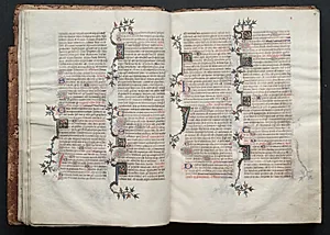 The Gotha Missal:  Fol. 14v, Text by Master of the Boqueteaux (French)