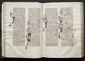 The Gotha Missal:  Fol. 32v, Text by Master of the Boqueteaux (French)