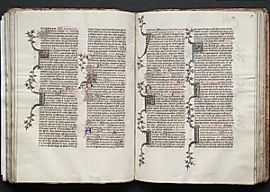 The Gotha Missal:  Fol. 73v, Text by Master of the Boqueteaux (French)