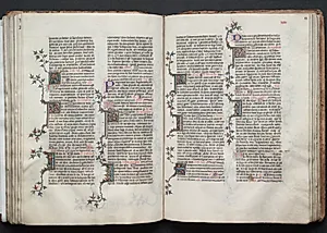 The Gotha Missal:  Fol. 87v, Text by Master of the Boqueteaux (French)