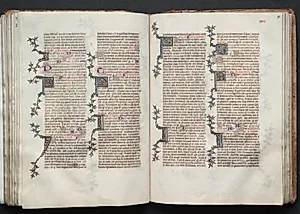 The Gotha Missal:  Fol. 89v, Text by Master of the Boqueteaux (French)