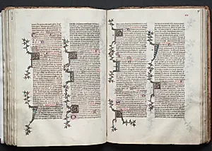 The Gotha Missal:  Fol. 90v, Text by Master of the Boqueteaux (French)