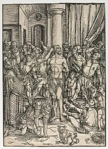 The Great Passion:  The Flagellation by Albrecht Dürer (German, 1471–1528)