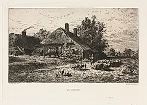 The Hamlet by Charles-Émile Jacque (French, 1813–1894)