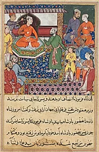 The handmaiden again pleads for the death of the prince, from a Tuti-nama (Tales of a Parrot): Eighth Night by Lalu (Indian, active mid-1500s)