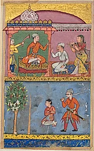 The handmaiden appeals for justice and the prince is taken to the execution site for the fourth time, from a Tuti-nama (Tales of a Parrot): Eighth Night by Tara 2 (Indian, active 1550s-1590s)
