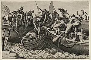 The Haul of Monstrous Fish by Adamo Scultori (Italian, c. 1530–1585)