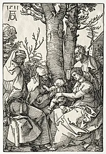 The Holy Family with Joachim and Anna by Albrecht Dürer (German, 1471–1528)