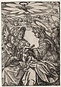 The Holy Family with St. Anne and Joachim by Hans Burgkmair (German, 1473–1531)