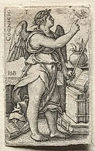 The Knowledge of God and the Seven Cardinal Virtues by Hans Sebald Beham (German, 1500–1550)