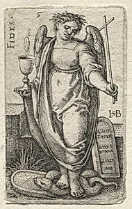 The Knowledge of God and the Seven Cardinal Virtues:  Fidelity - Fides by Hans Sebald Beham (German, 1500–1550)