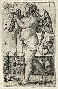 The Knowledge of God and the Seven Cardinal Virtues:  Hope - Spes by Hans Sebald Beham (German, 1500–1550)