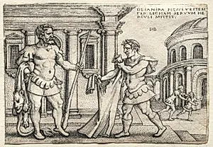 The Labors of Hercules: Hercules Receiving the Garment Steeped in Nessus' Blood by Hans Sebald Beham (German, 1500–1550)