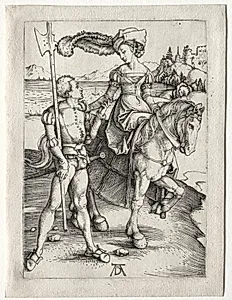The Lady Riding and the Landsknecht by Albrecht Dürer (German, 1471–1528)