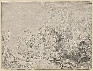 The Large Lion Hunt by Rembrandt van Rijn (Dutch, 1606–1669)