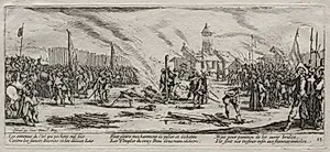 The Large Miseries of War:  Burning at the Stake