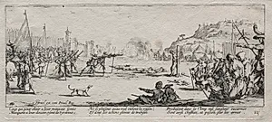 The Large Miseries of War:  The Firing Squad by Jacques Callot (French, 1592–1635)