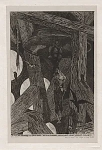 The Legend and Adventures of Ulenspiefel and Lamme Goedzak: The Hanged Man (La legende et les aventures d'Ulenspiegel et Lamme Goedzak: Le pendu) by Félicien Rops (Belgian, 1833–1898)