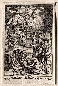 The Life of the Virgin:  The Birth of the Virgin by Jacques Callot (French, 1592–1635)