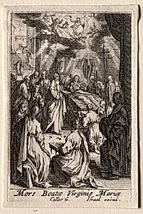 The Life of the Virgin:  The Death of the Virgin by Jacques Callot (French, 1592–1635)