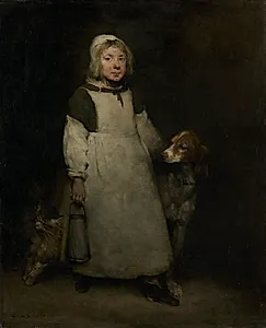 The Little Milkmaid by Théodule Ribot (French, 1823–1891)