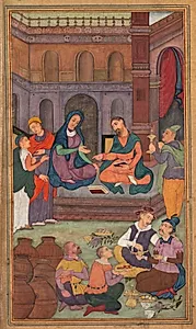 The Marriage at Cana (folio 58 verso), from a Mirror of Holiness (Mir’at al-quds) of Father Jerome Xavier by Unknown Artist