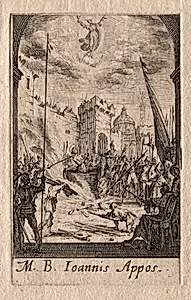 The Martyrdom of the Apostles:  St. John the Evangelist by Jacques Callot (French, 1592–1635)