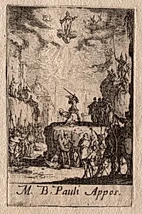 The Martyrdom of the Apostles:  St. Paul by Jacques Callot (French, 1592–1635)