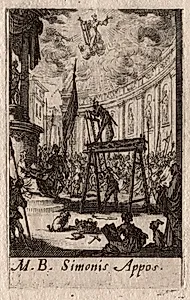The Martyrdom of the Apostles:  St. Simon by Jacques Callot (French, 1592–1635)