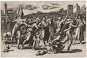 The Massacre of the Innocents (Without the Fir Tree) by Marcantonio Raimondi (Italian, 1470/82–1527/34)