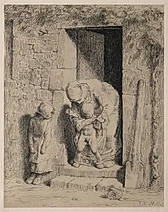 The Maternal Precaution by Jean-François Millet (French, 1814–1875)
