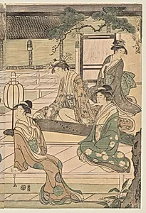 The Matsukaze Chapter of the Tale of Genji (from the series The Tale of Genji in Elegant Modern Dress) by Chōbunsai Eishi (Japanese, 1756–1829)