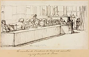 The Members of the Academy of Beaux-Arts Assembled to Jury the Rome Prize