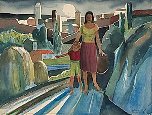 The Moon of San Gimignano by John Lorin Black (American, 1894–1963)