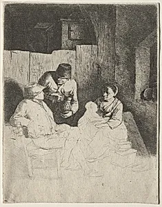 The Mother Seated in an Inn by Cornelis Pietersz Bega (Dutch, 1631/32–1664)