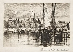 The New Market, Amsterdam by Samuel Colman (American, 1832–1920)