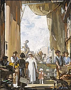The Old Market, Cleveland by Frank Wilcox (American, 1887–1964)
