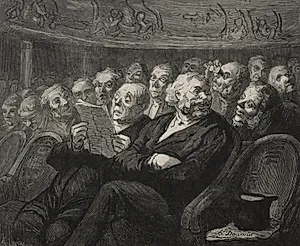 The Orchestra Seats by Honoré Daumier (French, 1808–1879)