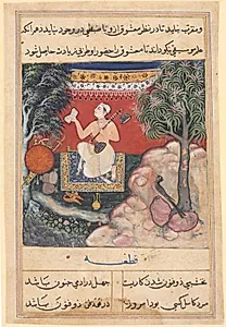 The origin of music from a fabulous bird of India which had seven holes in its beak, from a Tuti-nama (Tales of a Parrot): Fourteenth Night by Unknown Artist